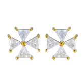 Aurora White Stud Earrings for Everyday Glam Cubic Zirconia White Stud